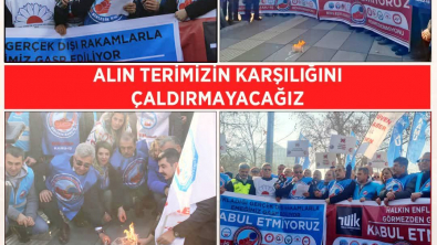 ''ALIN TERİMİZİN KARŞILIĞINI ÇALDIRMAYACAĞIZ'' DİYEREK TÜİK ÖNÜNDE EYLEM YAPTIK..