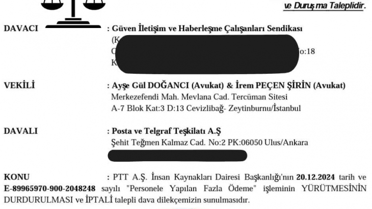 İHS'li postacı, gişe-büro memuru ve tekniker ünvanlı personele yapılan fazla ödeme işleminin personele rucü edilmesinin hukuka aykırı olduğu gerekçesiyle iptal davamızı açtık.